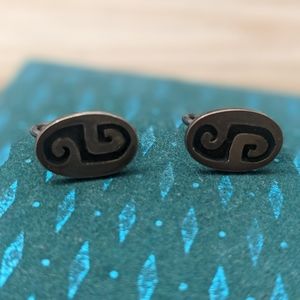 Vintage Native American Designer Sterling Silver Earrings